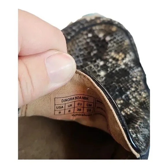Vionic Dinora Boa Black Snake Print Leather Slip On Sneaker Size 8 - Picture 8 of 8